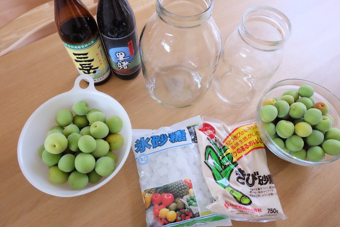 梅酒と梅シロップの材料